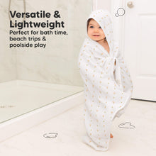 Load image into Gallery viewer, Lyra Muslin Hooded Towel (Tulips, Petite)