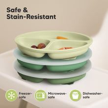 Load image into Gallery viewer, 3-Pack Prep Silicone Suction Plates with Lids (Forest)