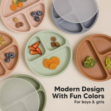 Load image into Gallery viewer, 3-Pack Prep Silicone Suction Plates with Lids (Forest)