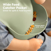 Load image into Gallery viewer, 2-Pack Prep Silicone Bibs (Sage)