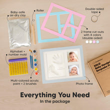 Load image into Gallery viewer, Baby Handprint & Footprint Keepsake Solo Frame (Mist Blue)