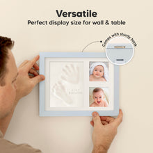 Load image into Gallery viewer, Baby Handprint & Footprint Keepsake Solo Frame (Mist Blue)