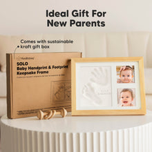 Load image into Gallery viewer, Baby Handprint & Footprint Keepsake Solo Frame (Natural Pine)
