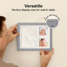 Load image into Gallery viewer, Baby Handprint & Footprint Keepsake Solo Frame (Cloud Gray)