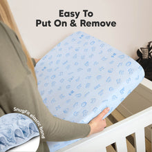 Load image into Gallery viewer, Soothe Fitted Crib Sheet (ABC Land Sky)