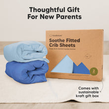 Load image into Gallery viewer, Soothe Fitted Crib Sheet (Cornflower)