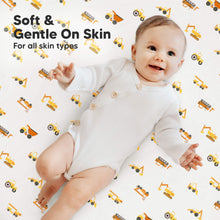 Load image into Gallery viewer, Soothe Fitted Mini Crib Sheet (Construction)