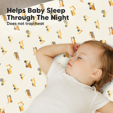 Load image into Gallery viewer, Soothe Fitted Mini Crib Sheet (Construction)