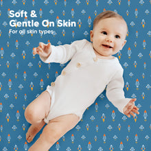 Load image into Gallery viewer, Soothe Fitted Mini Crib Sheet (Space Quest)