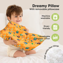 Load image into Gallery viewer, Toddler Pillow with Pillowcase (Little Builders)