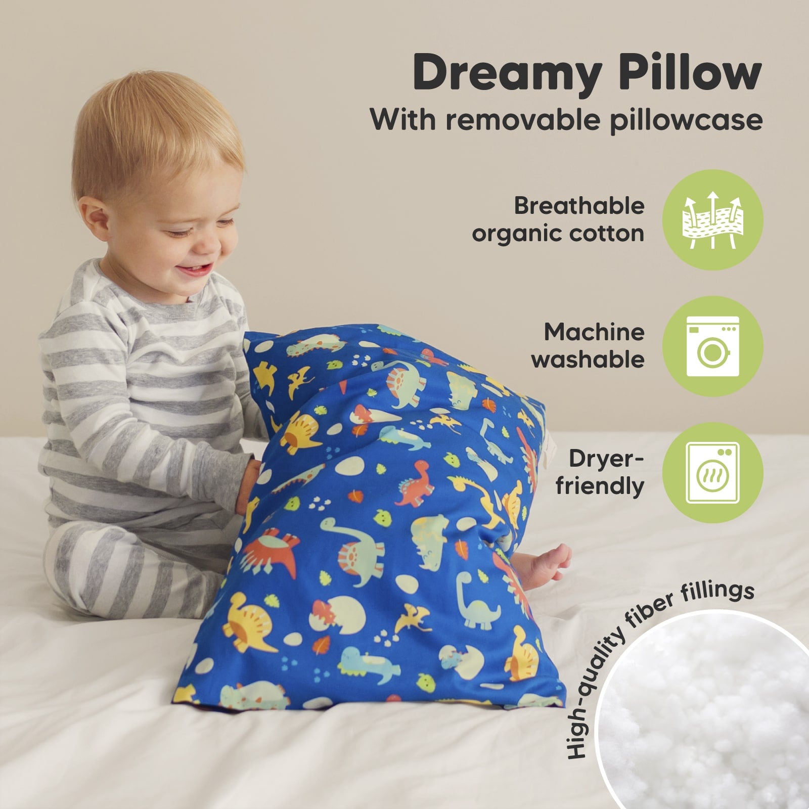 2-Pack Pillow (DinoWorld & Happy Dino)