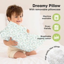Load image into Gallery viewer, Toddler Pillow with Pillowcase (DinoBloom)