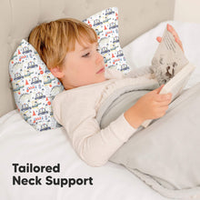 Load image into Gallery viewer, Toddler Pillow with Pillowcase (Dino Patrol)