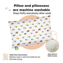 Load image into Gallery viewer, Toddler Pillow with Pillowcase (Construction)