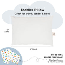 Load image into Gallery viewer, Toddler Pillow with Pillowcase (Dino123)