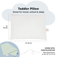 Load image into Gallery viewer, Toddler Pillow with Pillowcase (Sage)