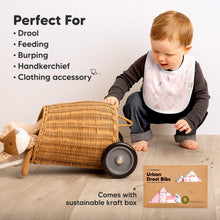 Load image into Gallery viewer, Perfect For Drool, Feeding, Burping, Handkerchief, Clothing accessory.
Comes with sustainable kraft box
