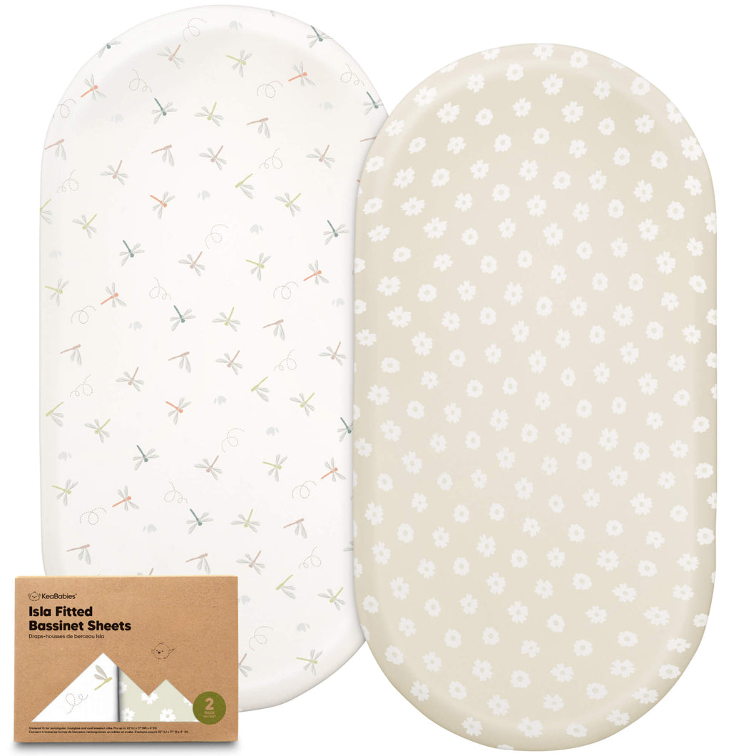 2-Pack Isla Fitted Bassinet Sheets (Meadow)