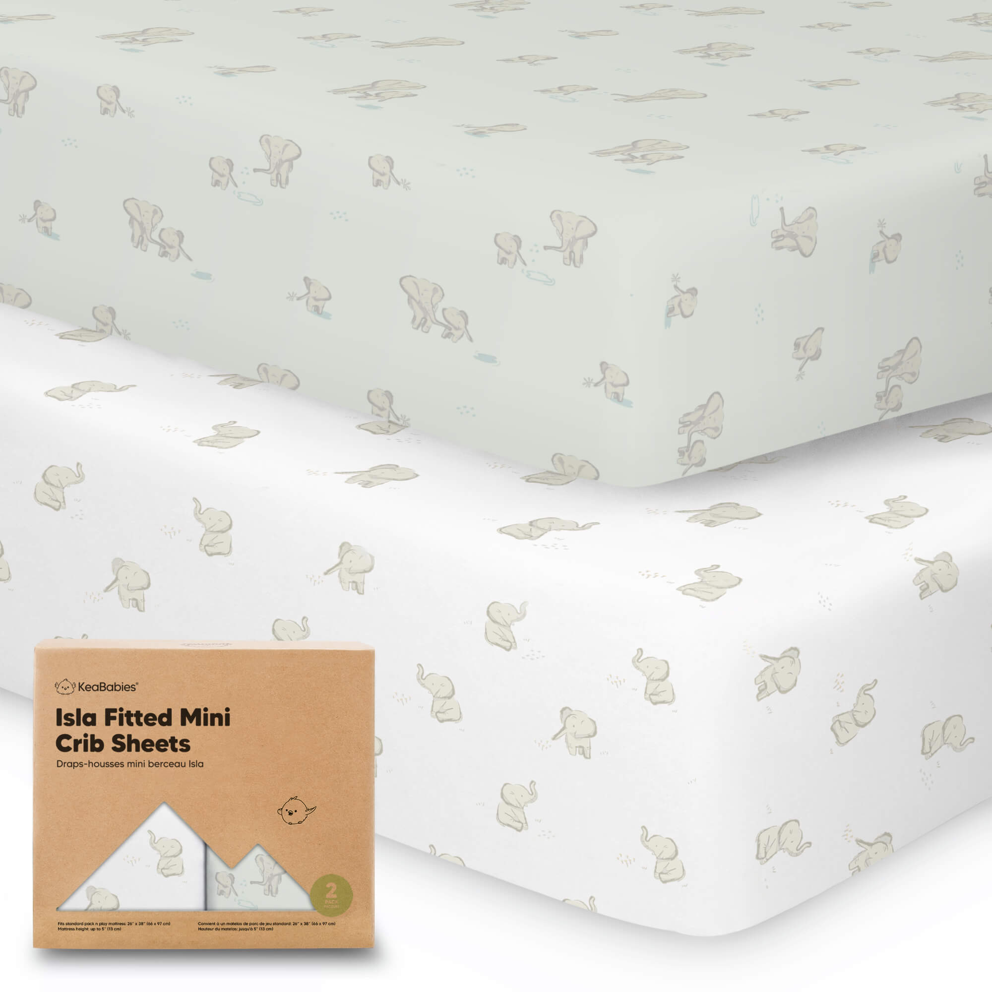 KeaBabies Isla Fitted Mini Crib Sheets Elly