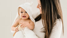 Load and play video in Gallery viewer, Luxe Baby Hooded Towel