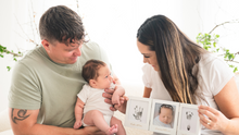 Load and play video in Gallery viewer, Fond Clean Touch Inkless Hand and Footprint Frame (White/Silver)