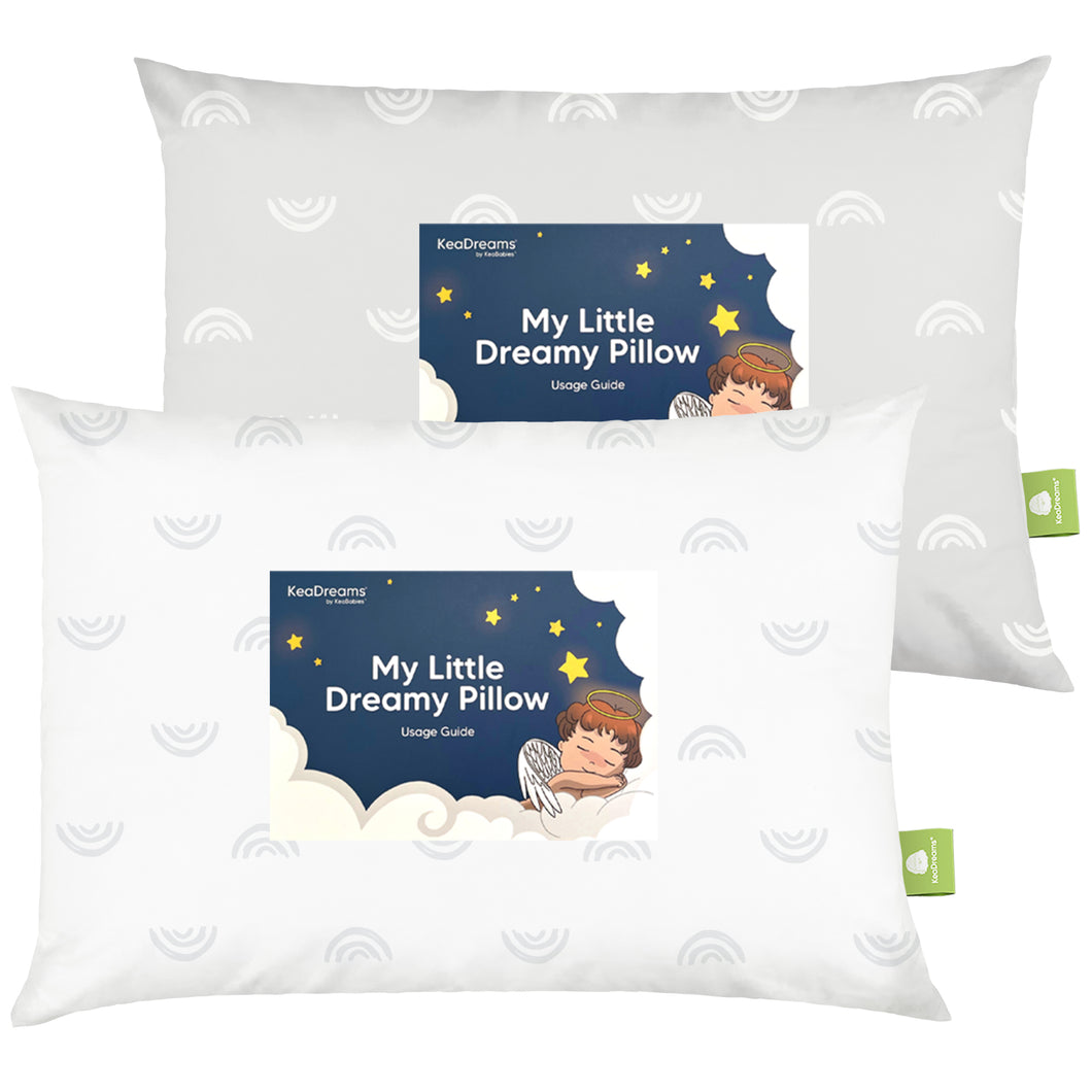 2-Pack Toddler Pillows (Gray Rainbow)