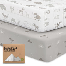 Load image into Gallery viewer, Soothe Fitted Crib Sheet (Savannah)