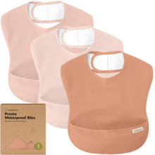 Load image into Gallery viewer, 3-Pack Presto Waterproof Bibs (Fawn)