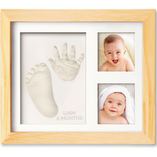 Load image into Gallery viewer, Baby Handprint & Footprint Keepsake Solo Frame (Natural Pine)