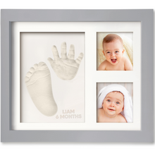 Load image into Gallery viewer, Baby Handprint & Footprint Keepsake Solo Frame (Cloud Gray)