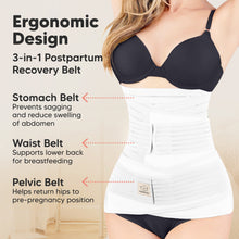 Load image into Gallery viewer, Revive 3-in-1 Postpartum Recovery Support Belt (Matte White)