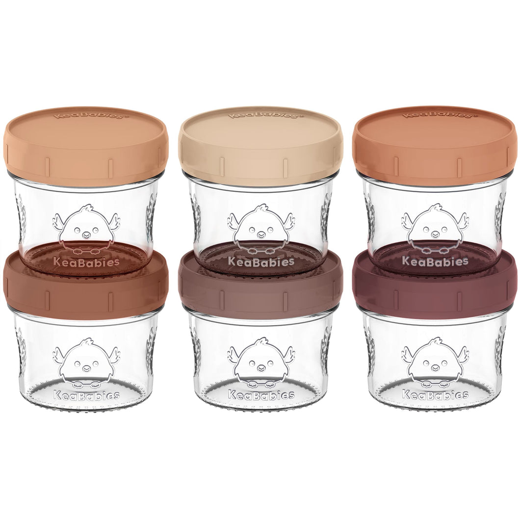 6-Pack Prep Jars Food Glass Containers (Terracotta)