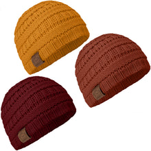 Load image into Gallery viewer, 3-Pack Warmzy Baby Beanies (Terracotta, M)