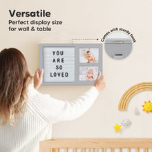 Load image into Gallery viewer, Heartfelt Picture Frame with Felt Letterboard (Cloud Gray)