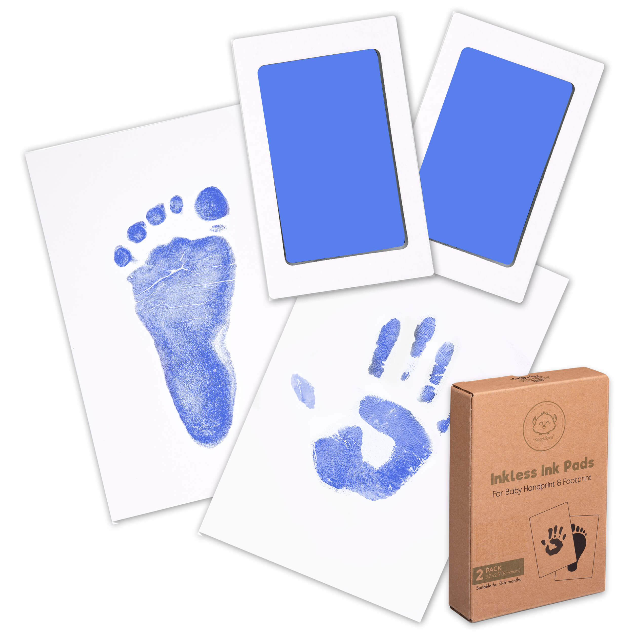 KeaBabies 2pk Inkless Ink Pad for Baby Hand and Footprint Kit