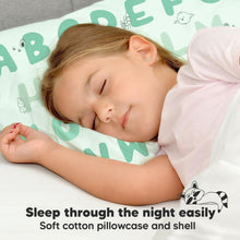 Load image into Gallery viewer, Toddler Pillow with Pillowcase (KeaABC Mint)