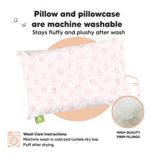 Load image into Gallery viewer, Toddler Pillow with Pillowcase (ABC Land Rose)