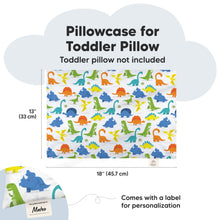 Load image into Gallery viewer, Printed Toddler Pillowcase 13X18" (Happy Dino)