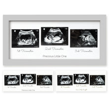 Load image into Gallery viewer, Trio Baby Sonogram Frame (Cloud Gray)