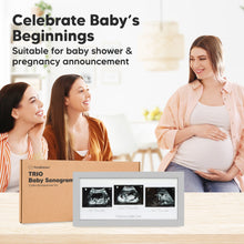 Load image into Gallery viewer, Trio Baby Sonogram Frame (Cloud Gray)