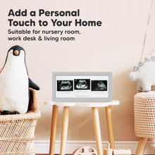 Load image into Gallery viewer, Trio Baby Sonogram Frame (Cloud Gray)