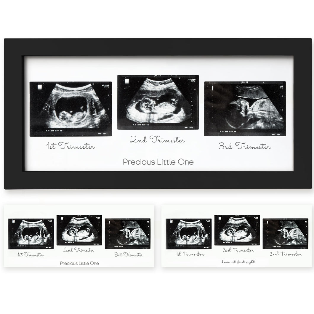 Trio Baby Sonogram Frame (Onyx Black)