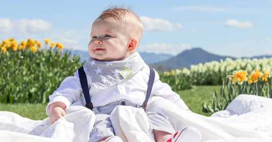 KeaBabies OOTD bandana bibs for photoshoot