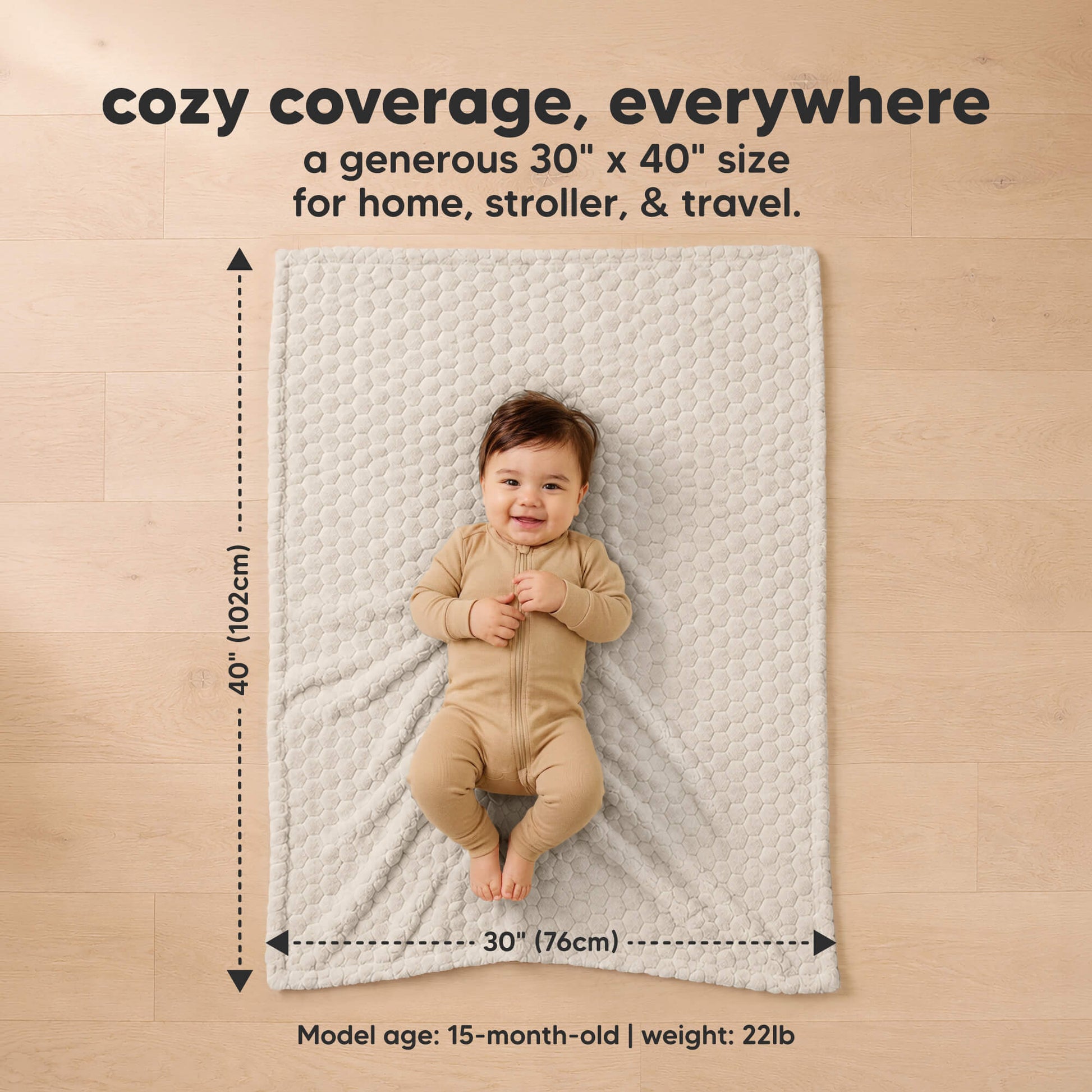 Soufflé Fleece Baby Blanket (Honey) 33929040036026
