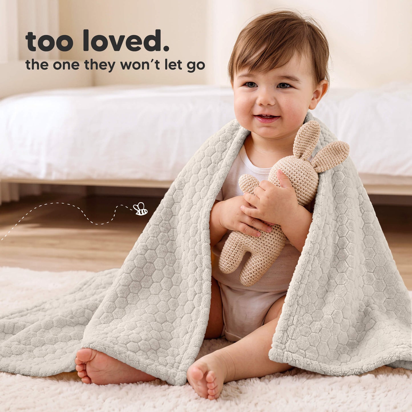 Soufflé Fleece Baby Blanket (Honey) 33929040003258