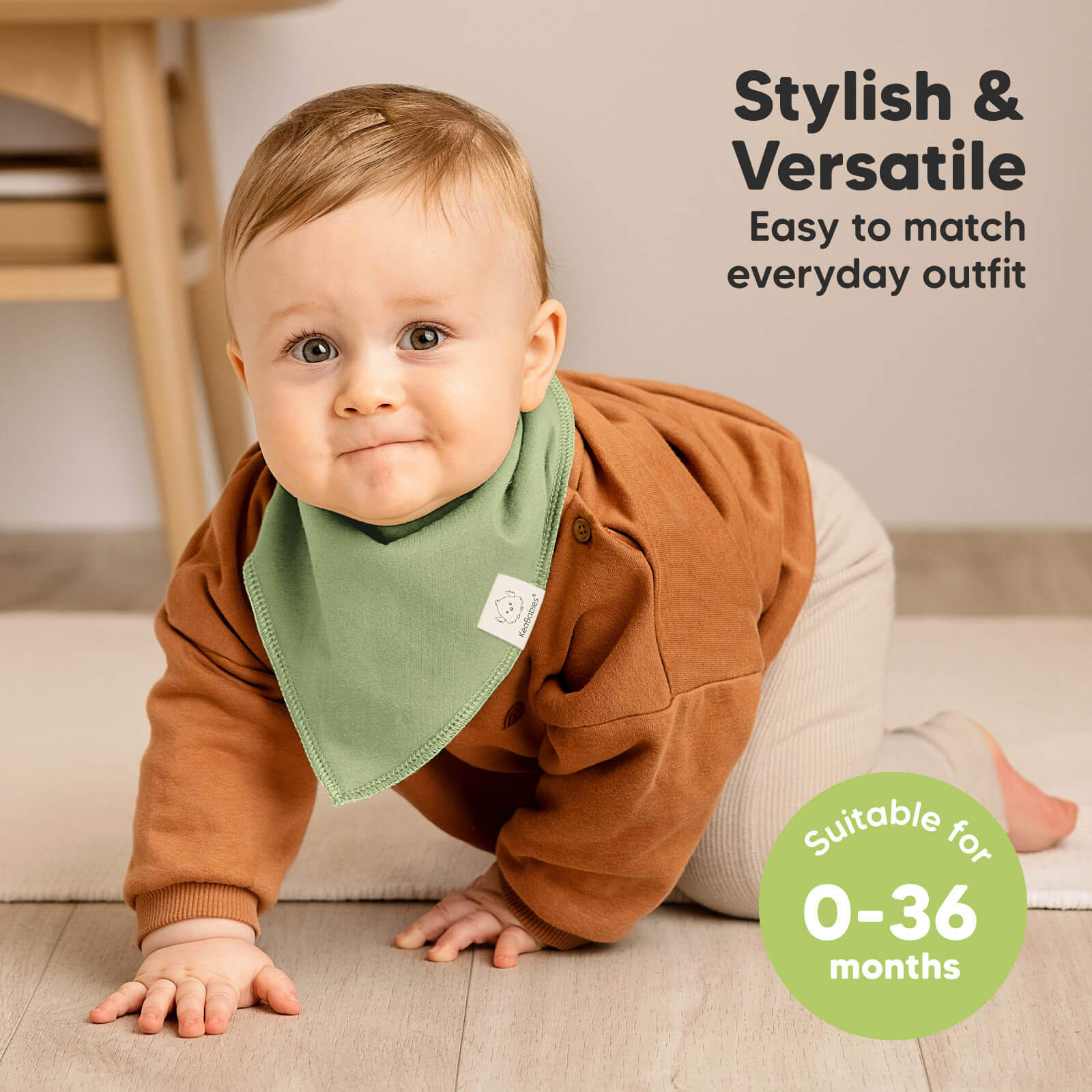 Stylish and versatile bandana bibs designed to match any baby outfit. 26132846280890