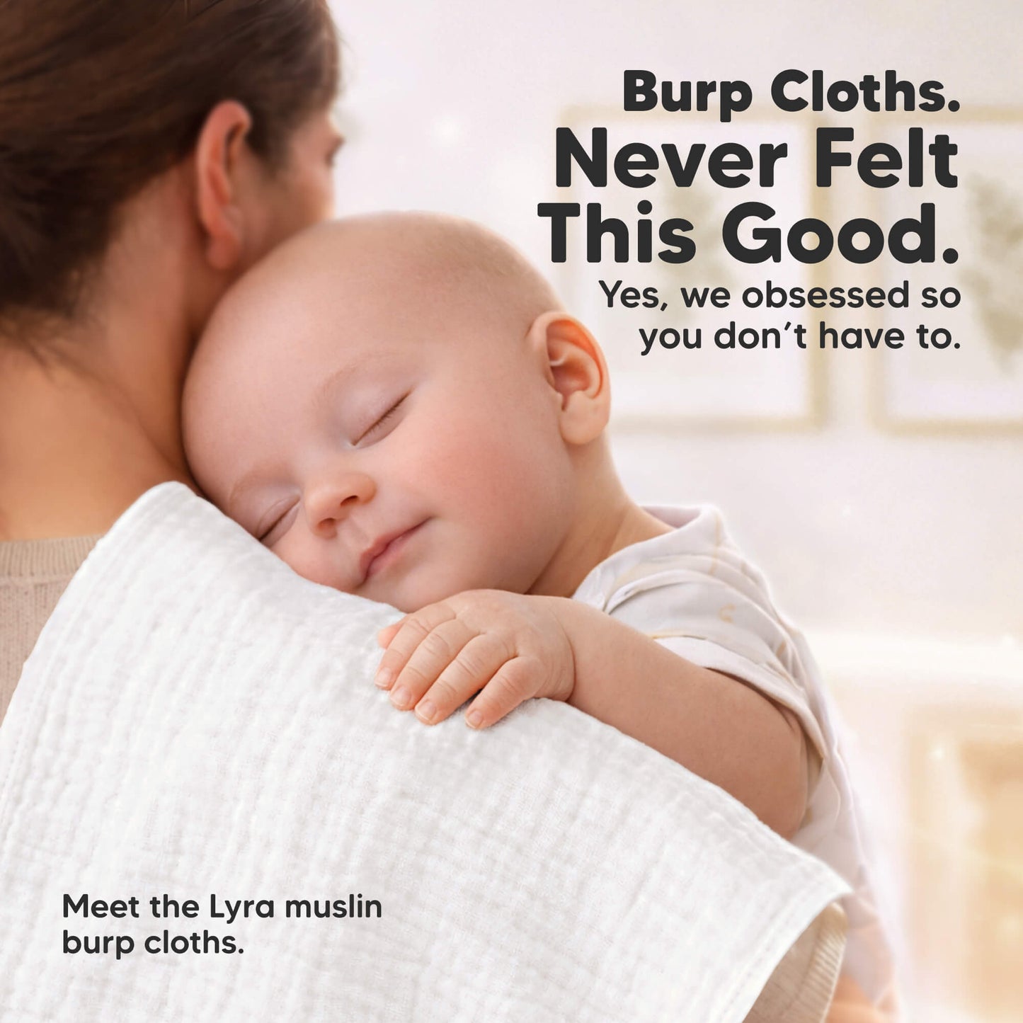 Burp Cloths, Never Felt This Good - Yes, we obsessed so you don't have to. Meet the Lyra muslin burp cloths. 31798257844410