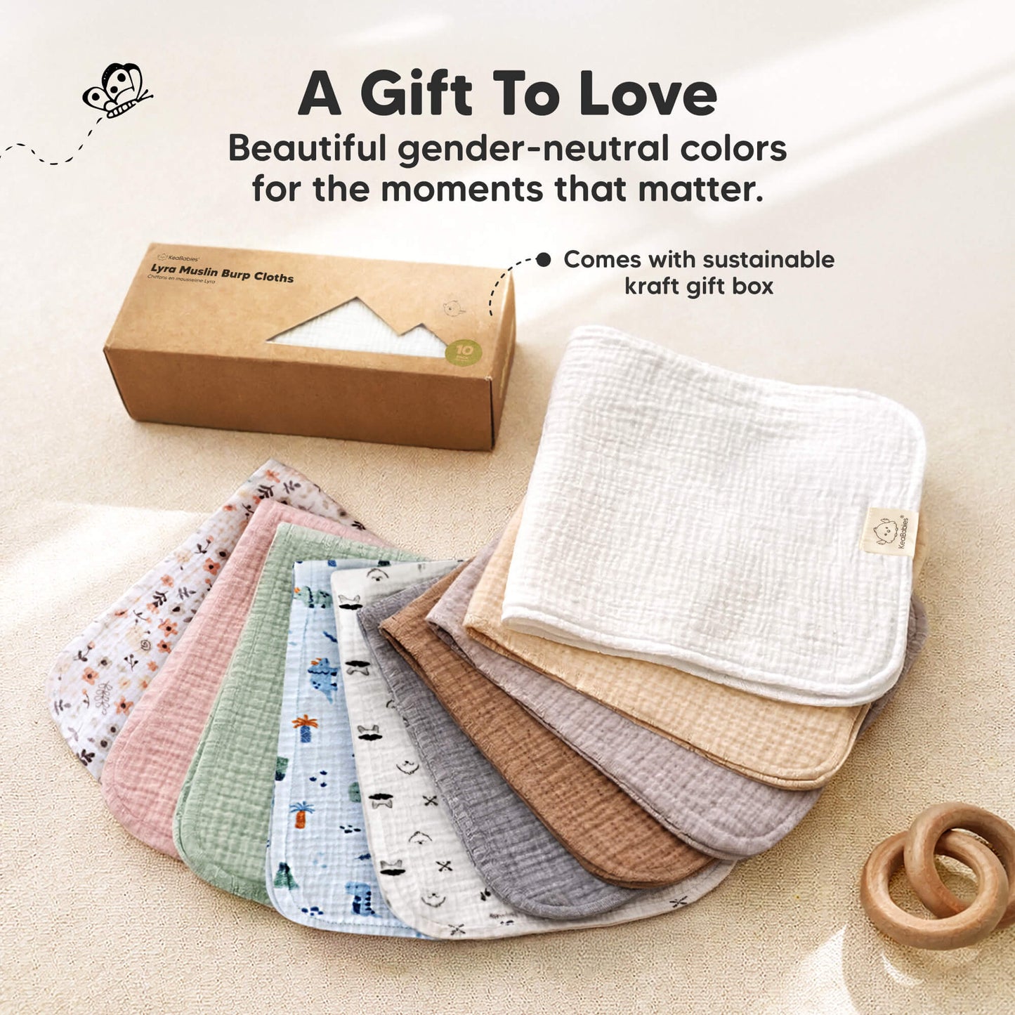 A Gift To Love - Beautiful gender-neutral colors for the moments that matter. (Comes with sustainable kraft gift box) 31798258237626
