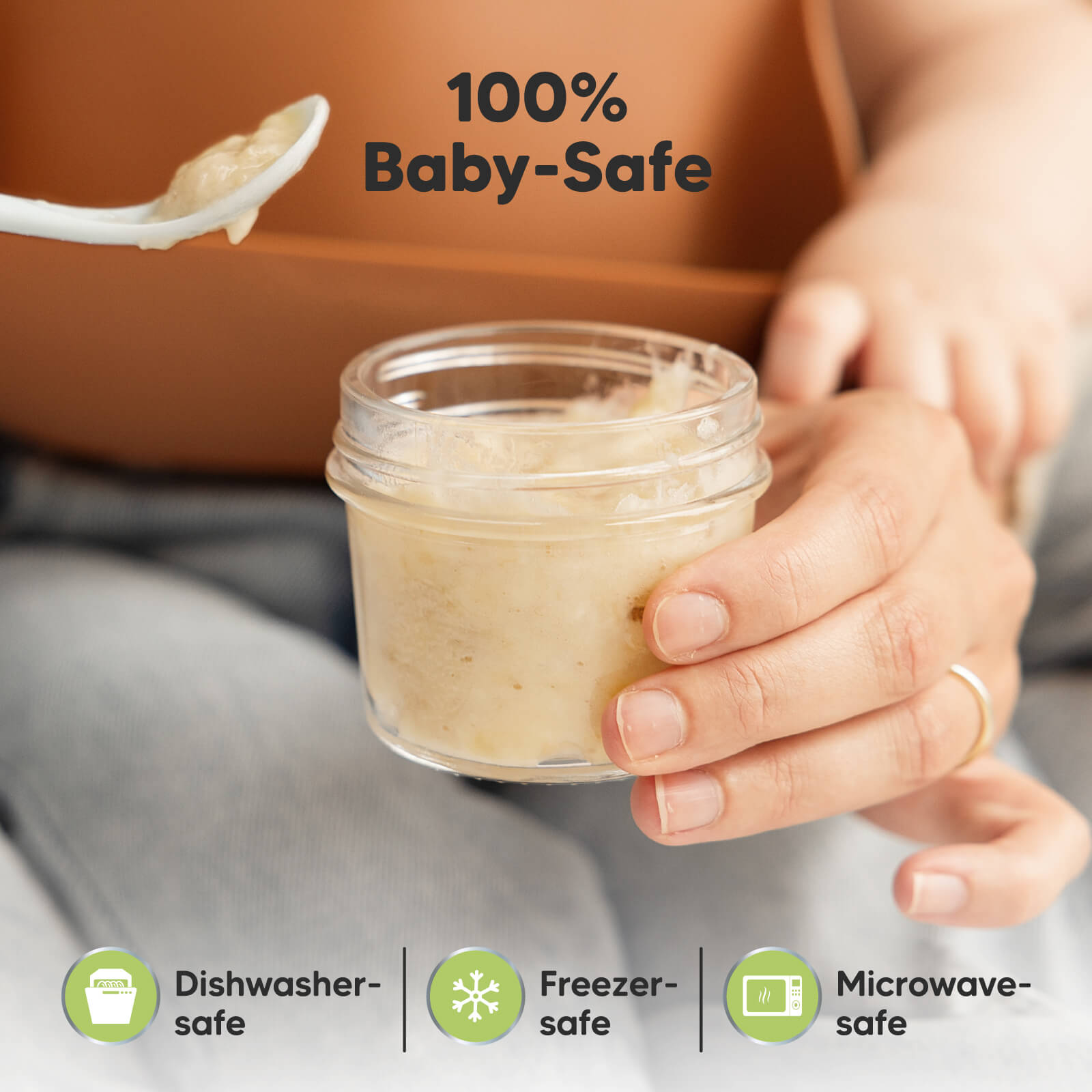 KeaBabies 6pk Prep Baby Food Storage Containers, 4 oz Leak-Proof, Bpa Free  Glass Jars for Feeding