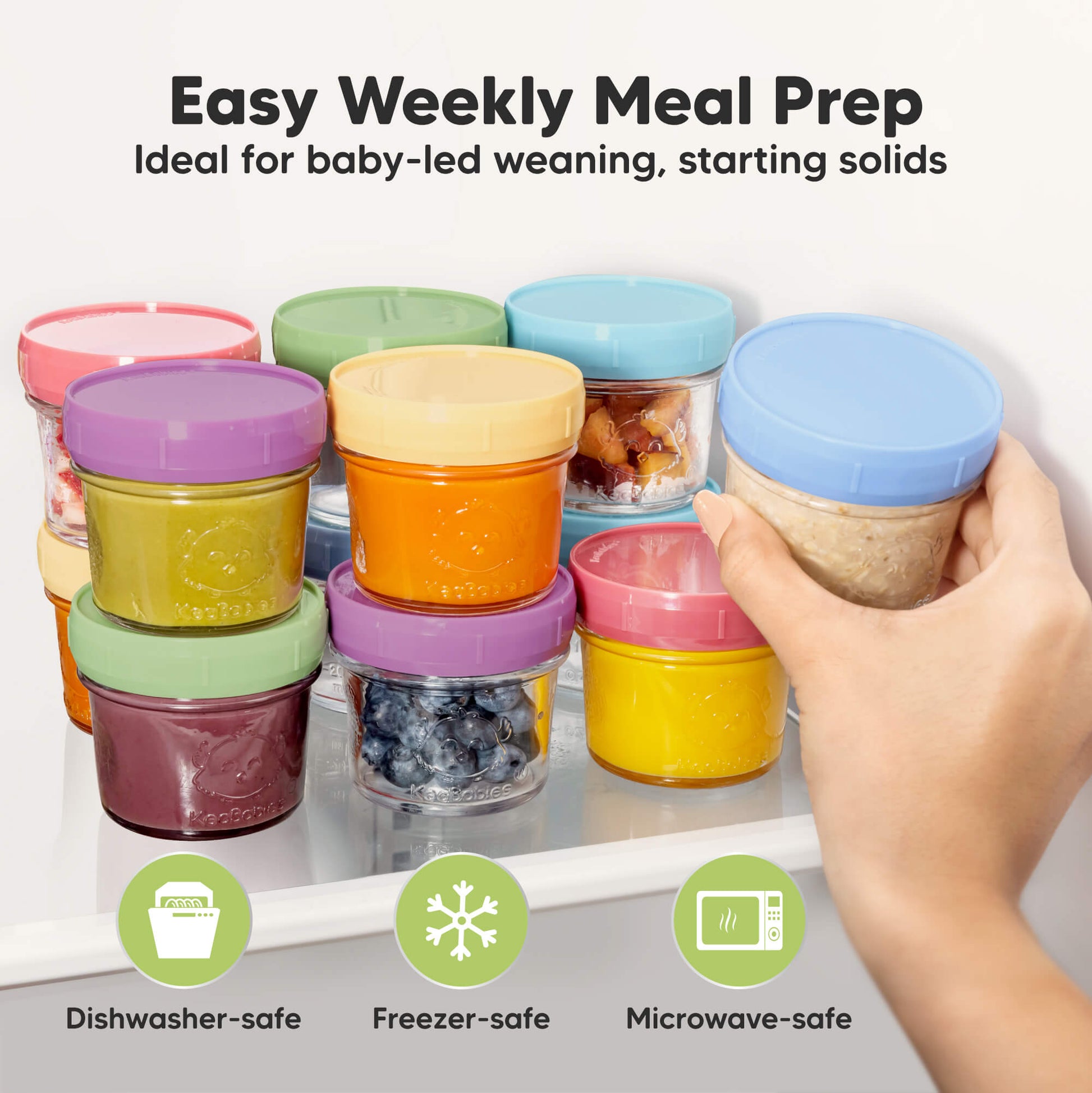 Easy Weekly Meal Prep, Ideal for baby-led weaning, starting solids, Dishwasher-safe, Freezer-safe, Microwave-safe.
 30609007968442